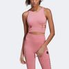Adidas X Stella McCartney Collaboration Solid Color Ripped Stretch Crop Sports Tank Top Women Tops Pink HD9071
