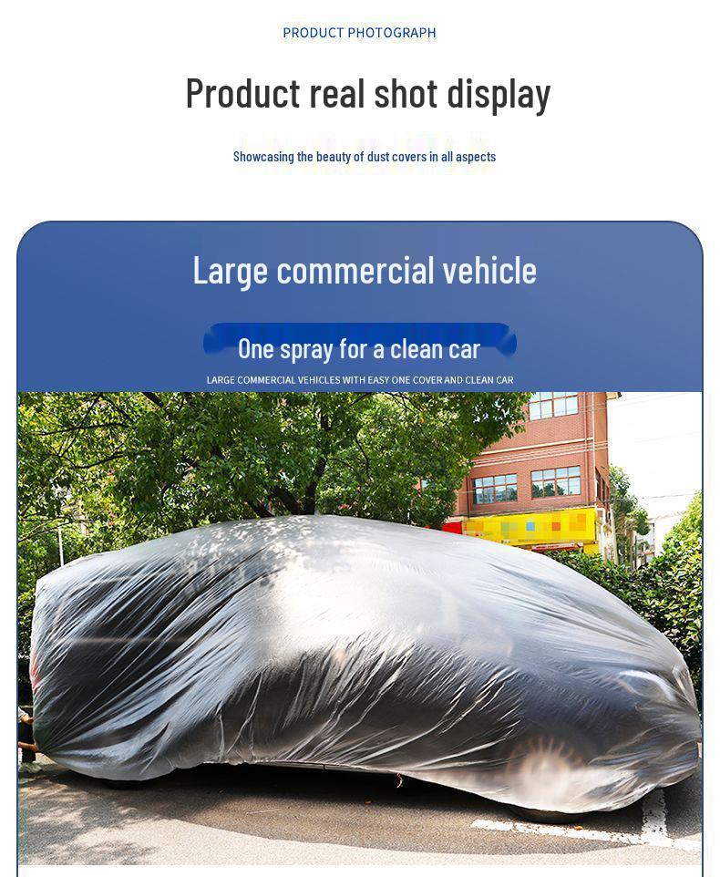 Thickened Transparent SUV Car Cover - Dustproof & Rainproof Disposable Full Cover