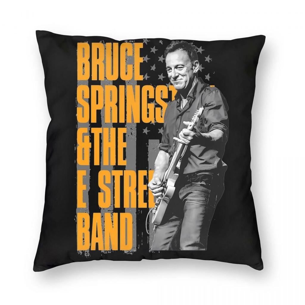 Bruce Springsteens Pillowcase Printing Fabric Cushion Cover Decoration E Street Band Throw Pillow Case Cover Home Zippered
