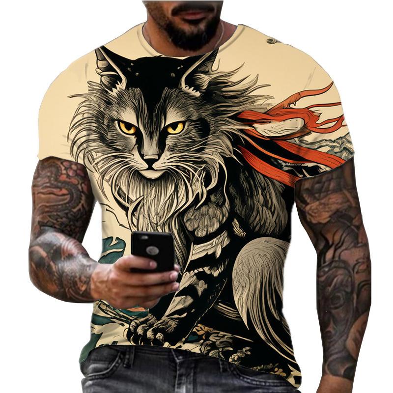 Men's Crew Neck Short Sleeve 3D Printed T-Shirt Fashion Top Comfortable Daily Wear