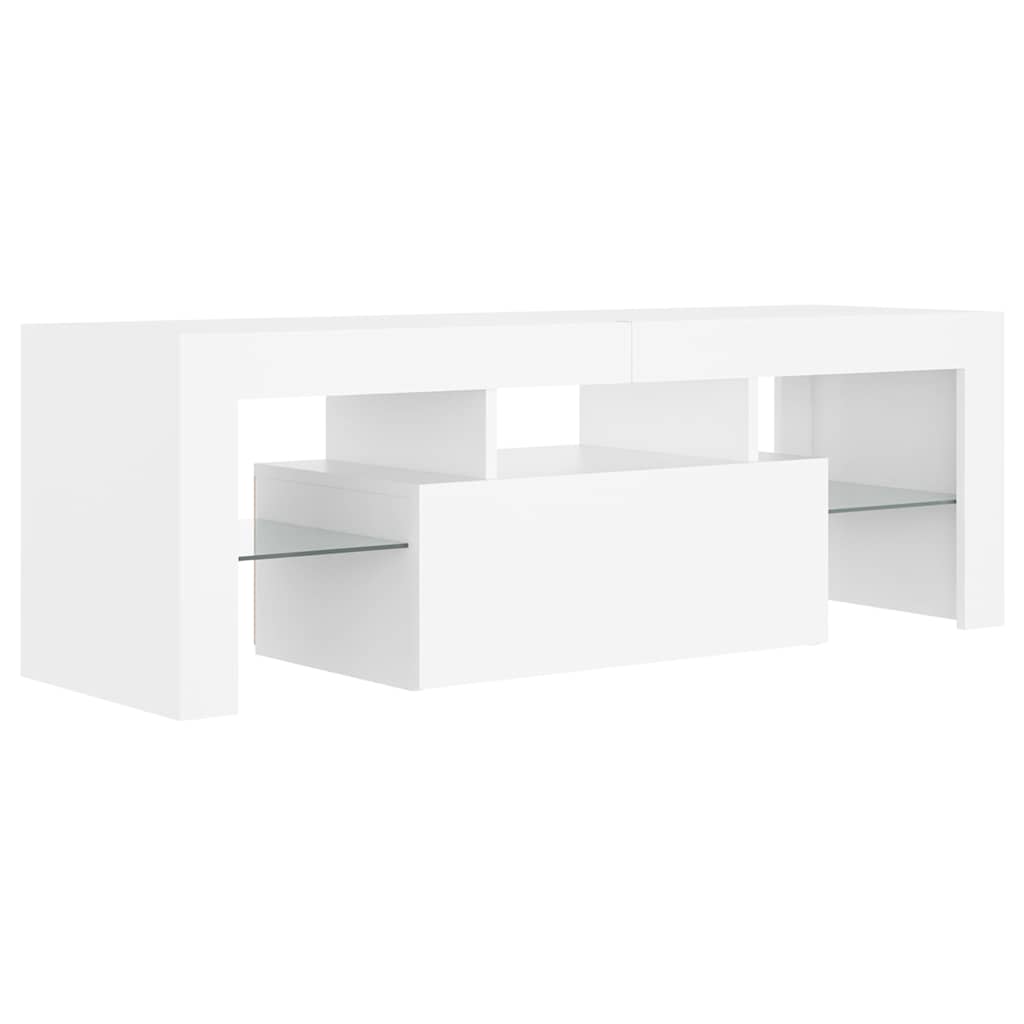 TV Stand with LED Lights White 120 X 35 X 40 Cm