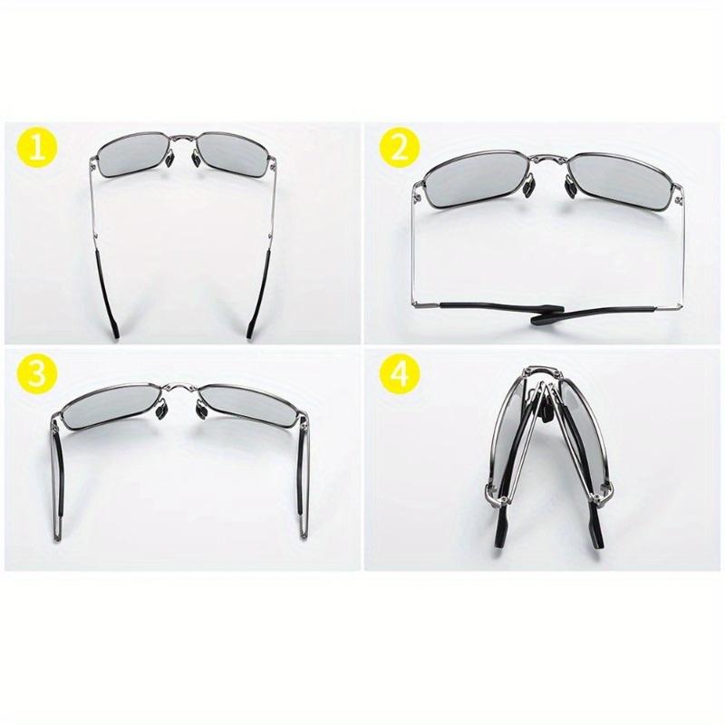 Men Folding Photochromic Sunglasses with Polarized Lens Rectangle Metal Summer Male Shades Trending Products