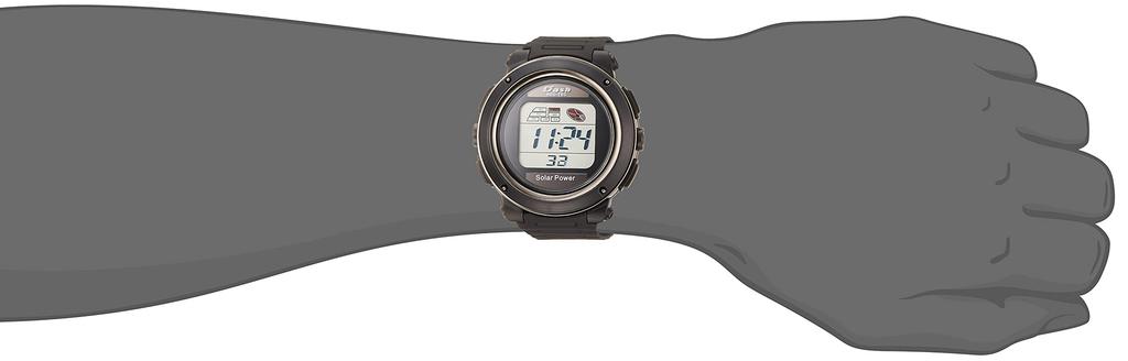 [Arias] ADWW19020SOL-01 Men's Solar Digital Dash Waterproof Multifunctional Backlit Urethane Belt Watch