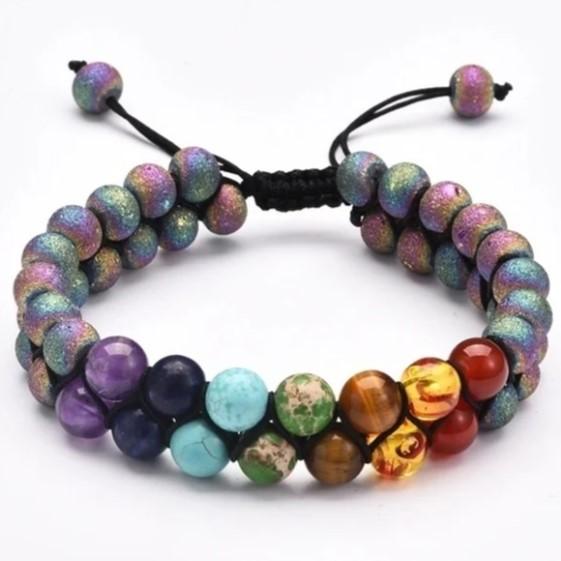 7 Chakra Health Balance Beaded Bracelet Volcanic Stone Energy Yoga Jewelry Gift