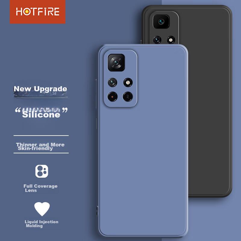 HotFire Phone Case for Xiaomi Redmi Note 11 5G Version, Full Lens Protection Upgraded Matte Anti-Drop Thin Silicone Soft Case