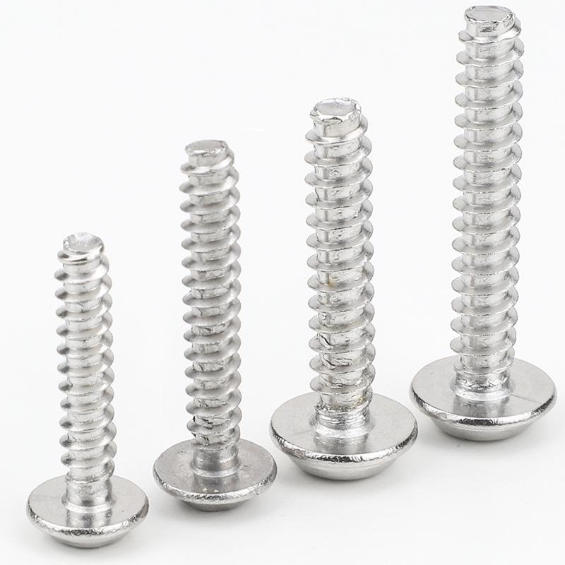 304 Edelstahl Selbstschneidende Schrauben, Pflaumenblüten-Schlitz, Unterlegscheiben-Flachkopf, Größen M3/M4/M5