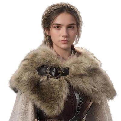 Faux Furs Shoulder Wrap For Gothic Punk And Fantasy Outfits Stylish Cosplay Accessory Theater Costume Shawl