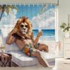 Individuality Creative Beach Animals Fabric Shower Curtain Bath Curtains For Bathroom Funny Cats And Dogs Home Decorate Curtain