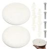 2Pcs Wall Detector Light Fan Fixture Hole Concealer Plastic Round Hole Cover with Screws Electrical Box Cover Enduring M4YD