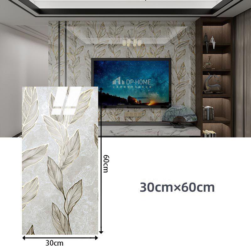 60*30cm Thickened Gold Foil Self-Adhesive Tile Sticker, Faux Ceramic Tile Wallpaper Waterproof  Wallsticker Kitchen & Living Room Decor