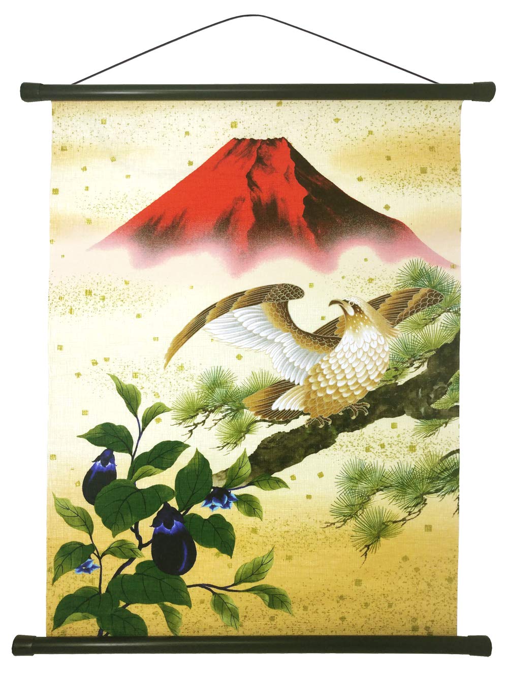 

Washi Kawasumi Узор Юдзэн Ваcи Гобелен Первый Сон 58 x 46 см Подарочная коробка Первый Второй Третий Баклажан Сплошной Фудзи, Ястреб,