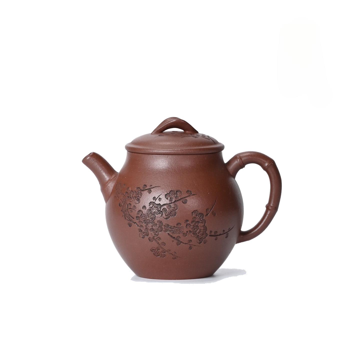 

230ml Luxury Yixing Purple Clay Teapots Handmade Engraving Plum Bossom Pot Raw Ore Mud Tea Brewing Kettle Chinese Zisha Tea Set