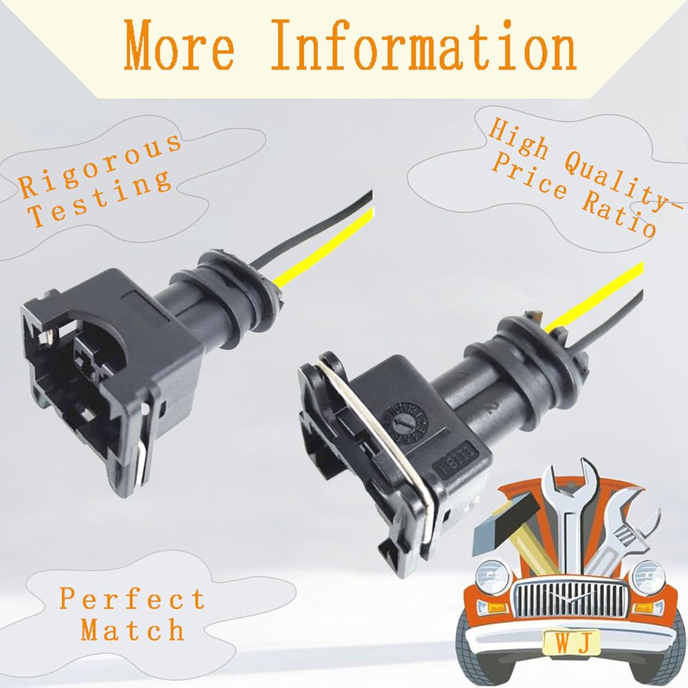 8Pcs Fuel Injectors Connector Plug Harness Pigtail Replacement for Ford Compatible with F150 F250 F350 E150 E250 Mustang Expedition Lincoln Mercury