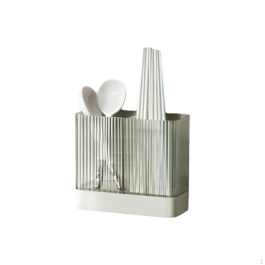 Chopsticks Holder Kitchen Organizer, Multifunctional Draining Rack Cream White