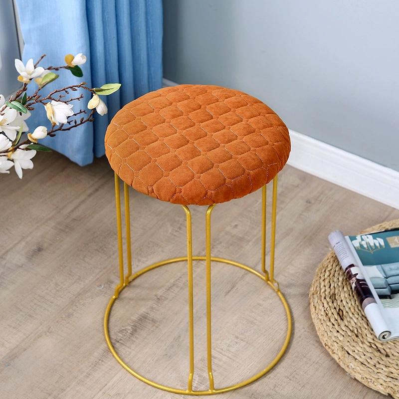 1 Stück Schutzhülle Rutschfest Einfarbig Abnehmbar Runde Form Verdickte Stuhlkissenhülle Minimalistischer Stil Hockerbezug