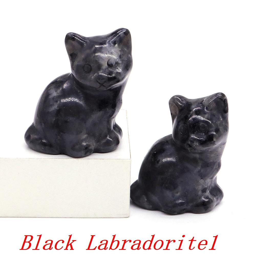 Amethyst Rose Quartz Cute Cat Statue Natural Stone Carved Healing Crystal Animal Figurine Reiki Gemstone Craft Home Decor Gift