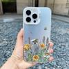 Luxury Retro Flowers Floral Phone Case For iPhone 12 15 11 12 13 14 Pro Max 15 14 Plus 13 Mini Shockproof Matte Laser Back Cover