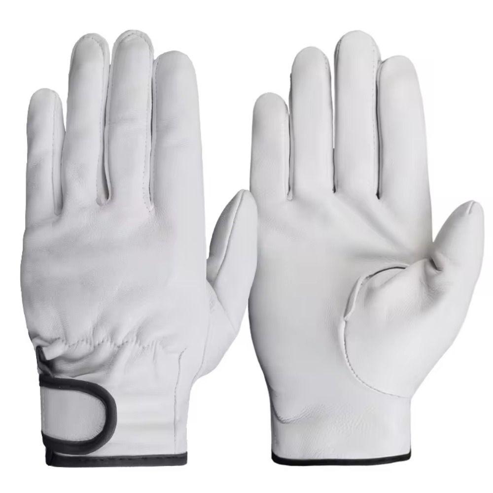 

Safety Work Gloves Leather Security Gloves Tough Wear-resistant Gloves Farm White L