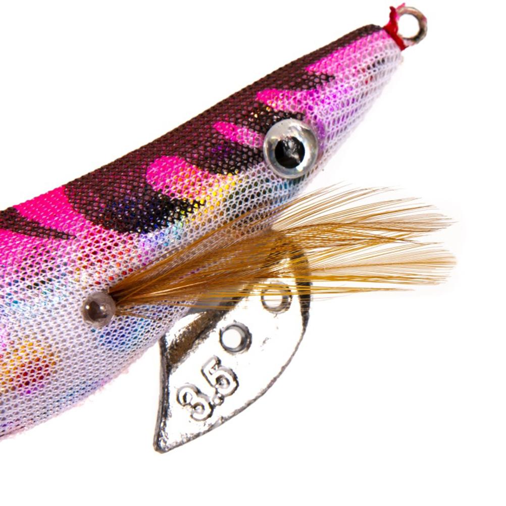 Luminous Wood Shrimp Squid Hook Lures Shrimp Bait with Squid Jigs Hooks Cuttlefish Sleeve Jig Hooks