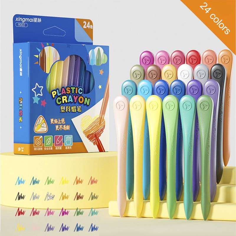 Non-Toxic 12/24 Colors Triangular Crayons Safe Colouring Pencil For Students Kids Children Stationery Drawing Toy Colouring Game