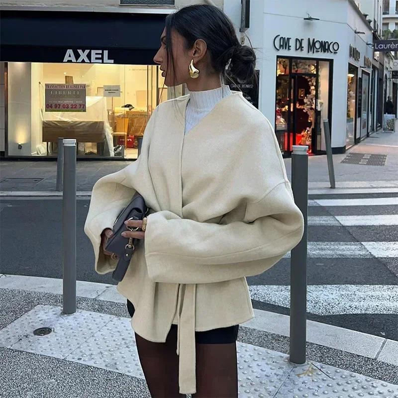 Women'S V-Neck Long-Sleeved Jacket Loose Version
