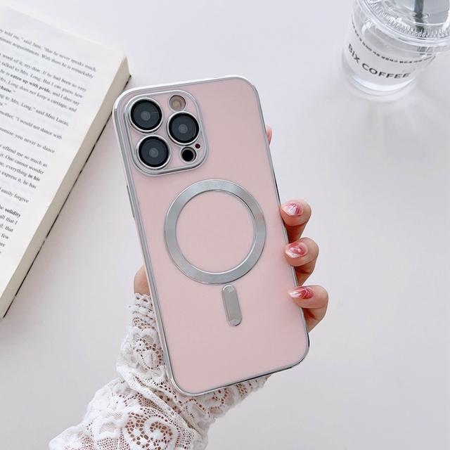 Solid Color Soft For Magsafe Charging Phone Case For Iphone 14 13 12 11 Pro Max 14 Plus With Full Camera Protective Film Cover