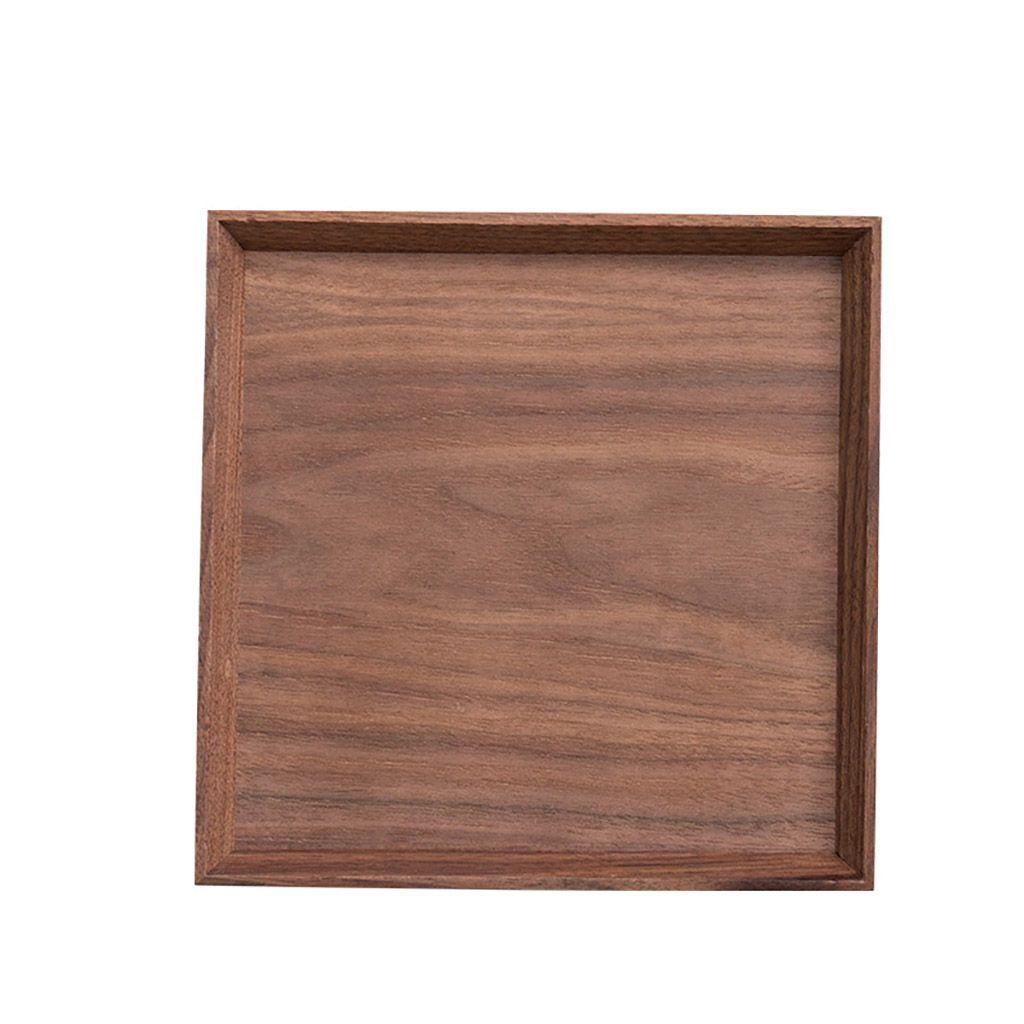 1 Pcs Solid Kitchen Supplies Natural Black Walnut Fruit Plate Storage Tray Tableware Wooden Tray