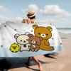 Manta de Microfibra Kawaii Oso Rilakkuma Secado Rápido Toallas de Playa Impresión Oversize Super Absorbente Manta Toalla de Piscina