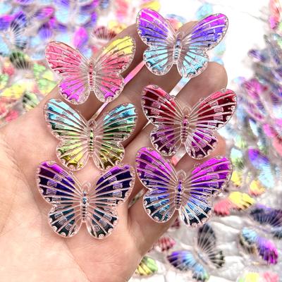 10pcs Mixed Charm Butterfly Rhinestone Pendants DIY Jewelry Hair Accessories Home Party Decoration Butterflies