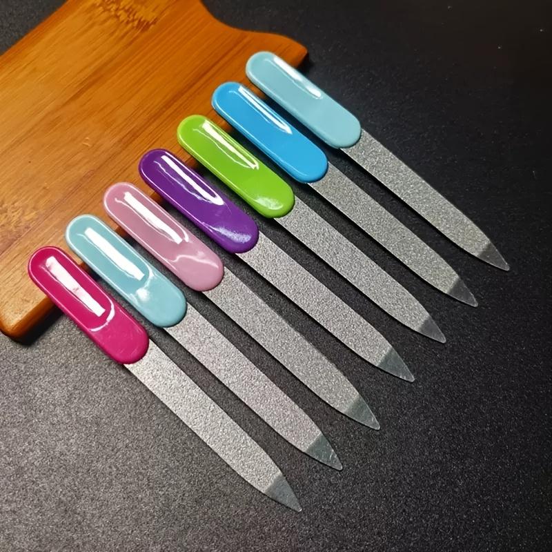 6pz Strisce Lima Doppia Faccia in Acciaio Inossidabile Lima Levigante e Lucidante Strumenti per Manicure Casalinga Strumenti per Salone di Unghie