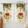 2pcs,2D Plane Printing Curtains Christmas Ornaments Holly Bows (2) Versatile Durable Polyester (without Rod) All Seasons Perfect