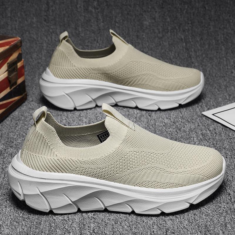 2025 Elderly Cloth Shoes Autumn Soft-soled Breathable Mesh Shoes Men's Middle-aged and Elderly New Sports Shoes Non-slip Walking Shoes