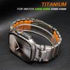 Titanium Rubber Band for Apple Watch Ultra 3 49mm Series 11 46mm Mans Metal Strap for Iwatch 10 7 8 9 45mm 5 6 SE 3 44mm Correa