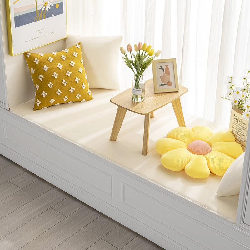 Winter Window Cushion Ledge Cushion Blanket Solid Color Plush Cushion Bedroom Balcony Mat