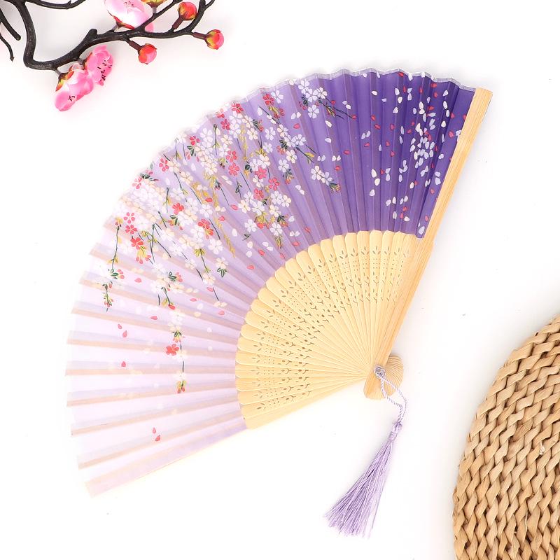 Hanfu skládací vějíř pro ženy inspirovaný japonským a čínským stylem – Scénický tanec bambusový styl
