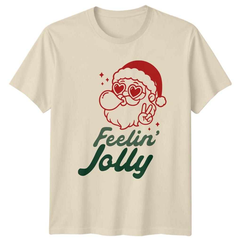 Feelin Jolly Santa Christmas Holidays Unisexs TShirt Unisexs Graphic Tee