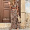 Lång klänning för kvinnor Summer Beach Bohemian Klänningar Vestido Casual Robe Kvinnliga Kläder Y2K Blommig kjol Elegant Maxiklänning