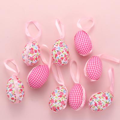 9Pcs/Pack Hanging Egg Decor Fine Workmanship Shatterproof Polystyrene Styrofoam Mini Happy Easter Colorful Egg Ornament Home Supplies
