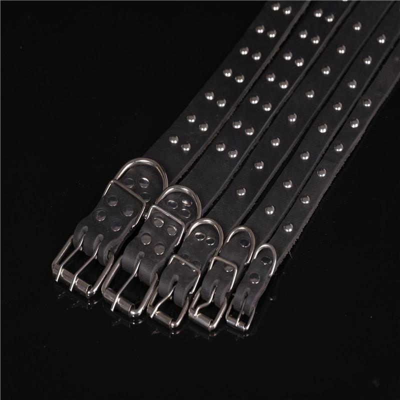 

Ошейник с шипами из коровьей кожи, ошейник для собаки против укусов, товары для питомцев, накладка на шею из коровьей кожи S（