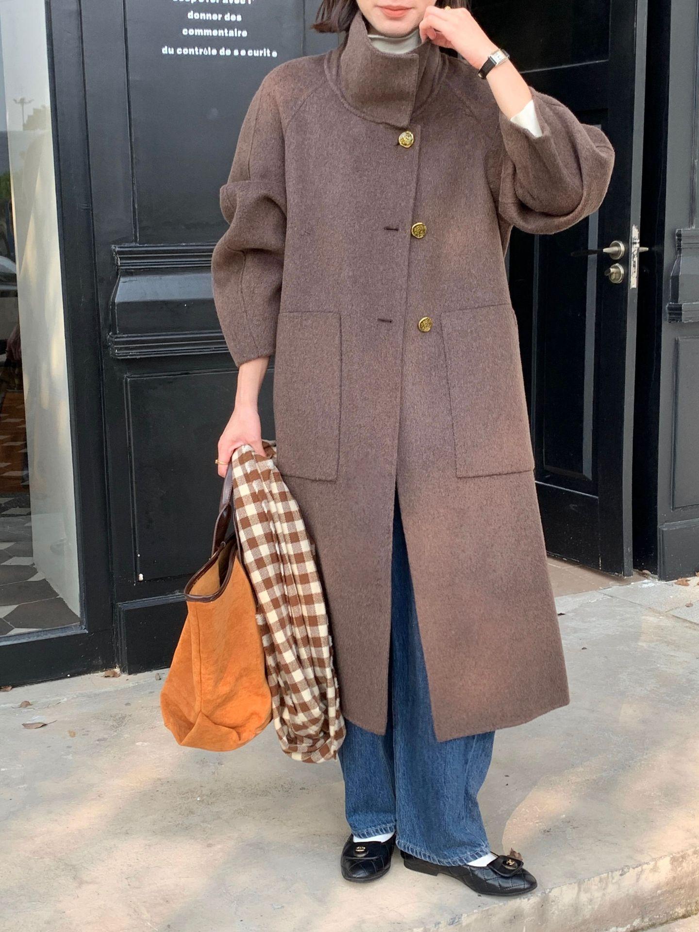 

Высококачественное новое кашемировое пальто для осени и зимы, женское, для повседневной носки, универсальное, однобортное шерстяное пальто M