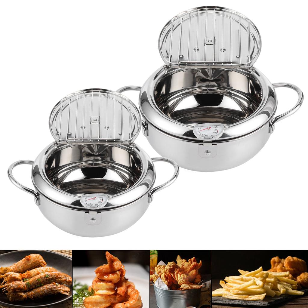 Japanese-Style Mini Stainless Steel Skillet with Digital Temperature Gauge – Induction Cooktop Compatible Compact Fry Pan for P