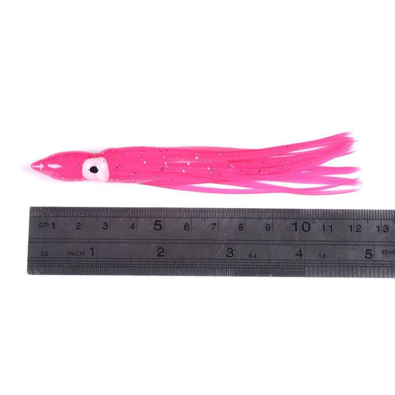 5 Leurres Souples Jupe Calmar Hoochies, 9cm, 23g, Pêche Mer/eau Douce, Neufs