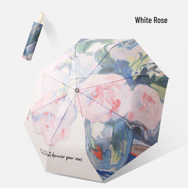 Ultra-Cool Black Double-Layer Sun Protection Umbrella for Women - Foldable & Reversible for Sun and Rain