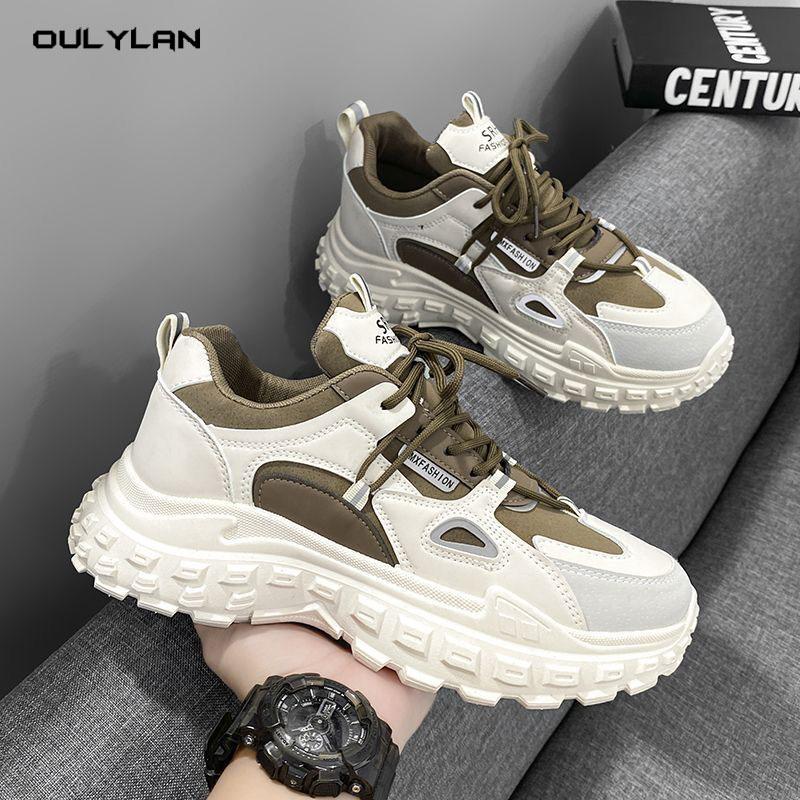 Little White Shoes Trend All Match Thick Sole Sports Leisure Running Shark Shoes Spring Men's Shoes New Breathable