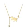 Avle Korean 925 Sterling Silver Naughty Kitten Diamond Necklace YSCN232