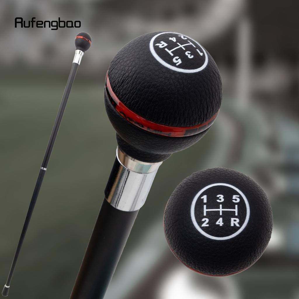 Black Red Leather Ball Silver Walking Cane Fashion Decorative Walking Stick Gentleman Elegant Cosplay Cane Crosier 92cm