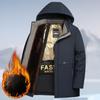 Men's Winter Warm Fleece Jackets Casual Windproof Outwear Coat With Pockets Hooded Work Jacket Windbreaker for Men Padded Thick Parka Thermal Jackets