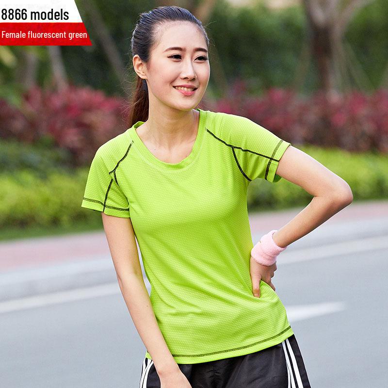 

Быстросохнущие рубашки: Мужские модели с коротким рукавом, женские модели из дышащей ткани и в культурном стиле для летнего бега, фитнеса и рекламы. Large