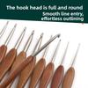 1 Pc Blood Sandalwood Handle Stainless Steel Crochet Hook Fine Hook Head Needle Yarn Doll Weaving Tool Handmade Crochet Hook
