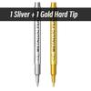1-6pcs Soft Brush Metallic Marker Pens Gold Silver Permanent Art Markers For Glass Ceramics Resin Crafts Scrapbooking Painting
